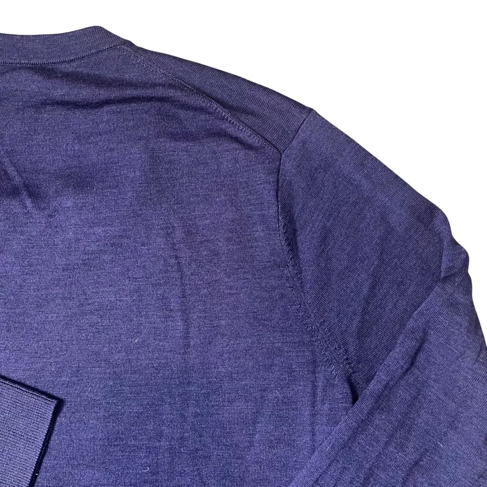 Brooks Brothers V-Neck Sweater Mens Medium Purple Brookstech Merino Wool Knit